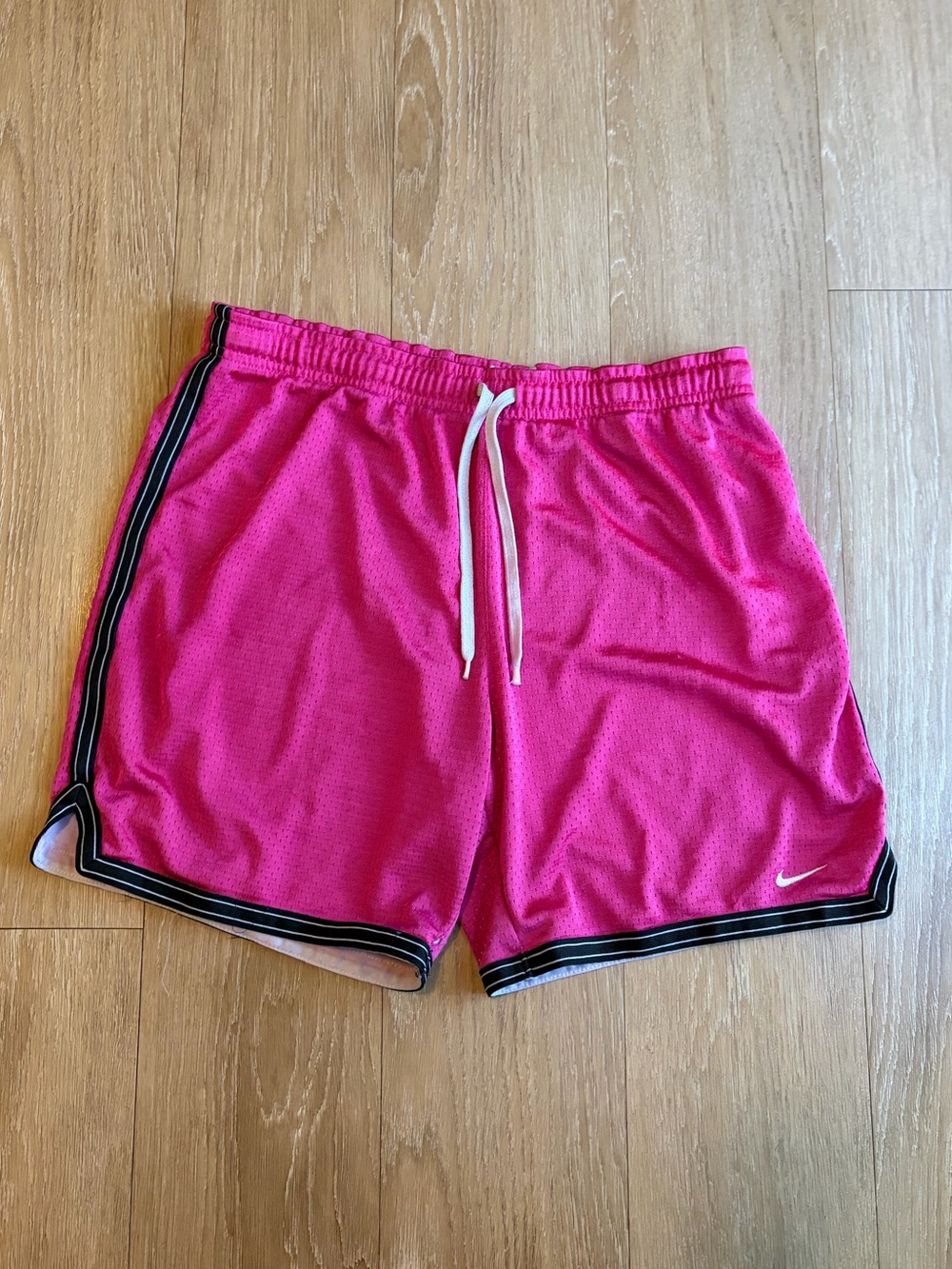 Nike Bright Pink Mesh Athletic Shorts w/ Black Trim
